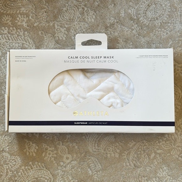 Brand New Athleta Calm Cool Sleep Mask Silky Soft Breathable Travel White - Picture 10 of 16